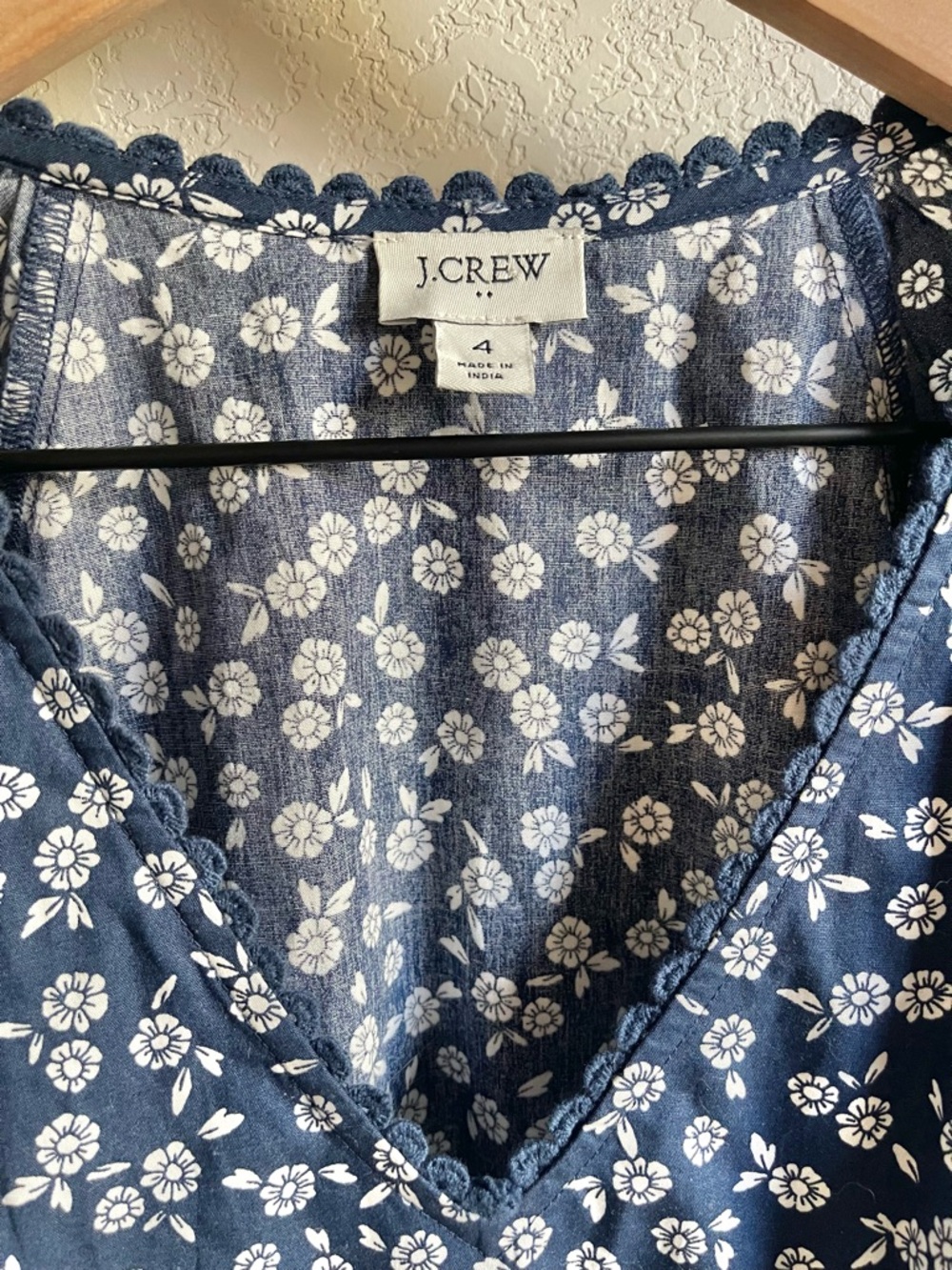J. Crew Navy Blue Floral Midi Dress - Picture 3 of 3